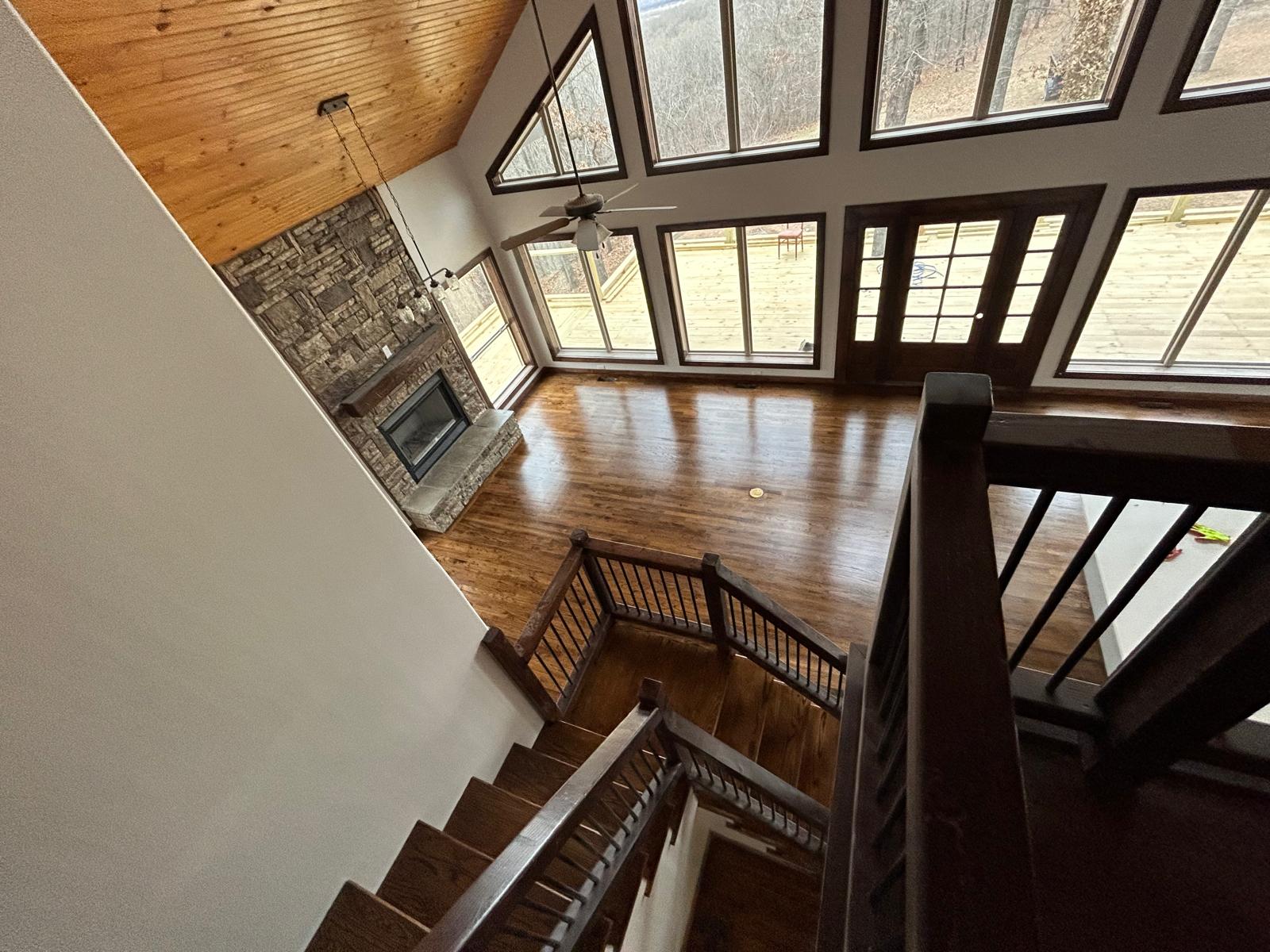 Completed hardwood flooring project
